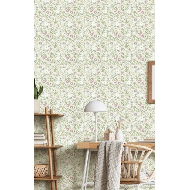 Papel pintado flores y hojas pequeñas azul - FLORISE 02 | MURAKE - 836856