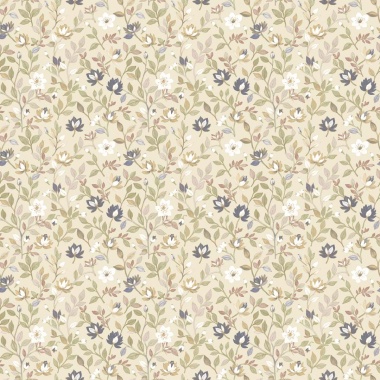 Papel pintado flores y hojas pequeñas beige - FLORISE 03 | MURAKE - 836857