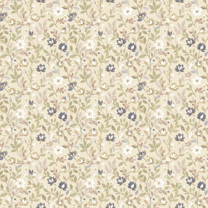 Papel pintado flores y hojas pequeñas beige - FLORISE 03 | MURAKE - 836857