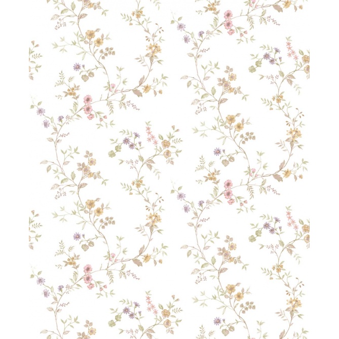 Papel pintado tallos floridos morado - SERELIA 01 | MURAKE - 836858