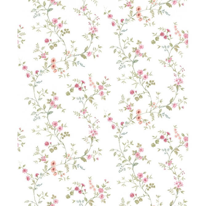 Papel pintado tallos floridos rosa - SERELIA 02 | MURAKE - 836859