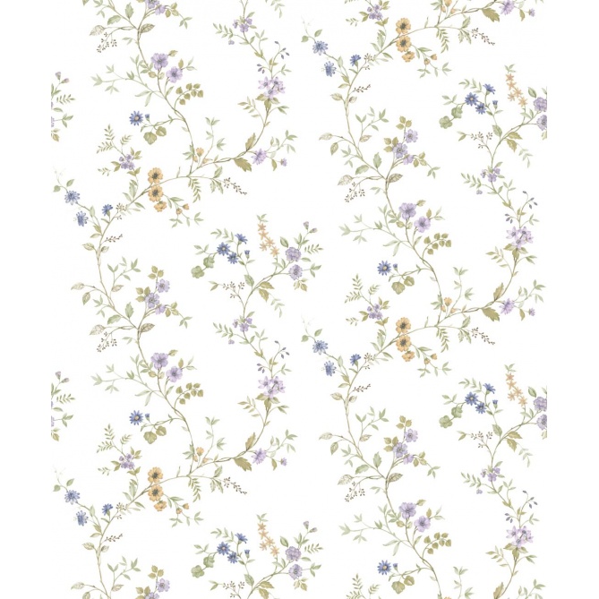 Papel pintado tallos floridos azul - SERELIA 03 | MURAKE - 836860