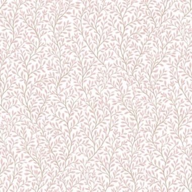 Papel pintado ramas de hojas finas rosa - FOLIANA 01 | MURAKE - 836864