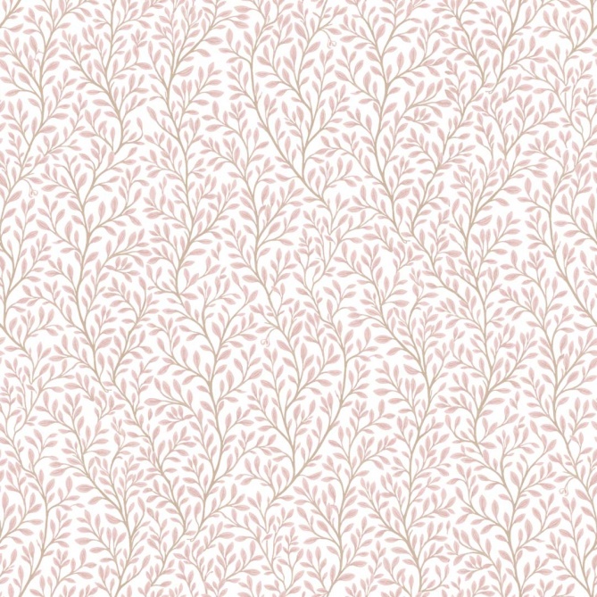 Papel pintado ramas de hojas finas rosa - FOLIANA 01 | MURAKE - 836864