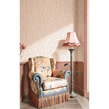 Papel pintado ramas de hojas finas rosa - FOLIANA 01 | MURAKE - 836864