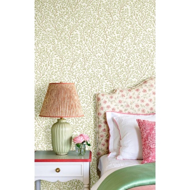 Papel pintado ramas de hojas finas verde - FOLIANA 02 | MURAKE - 836865
