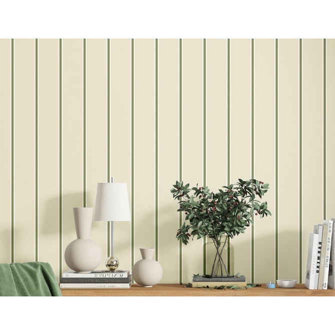 Papel pintado rayas finas beige - LISTERA 01 | MURAKE - 836875