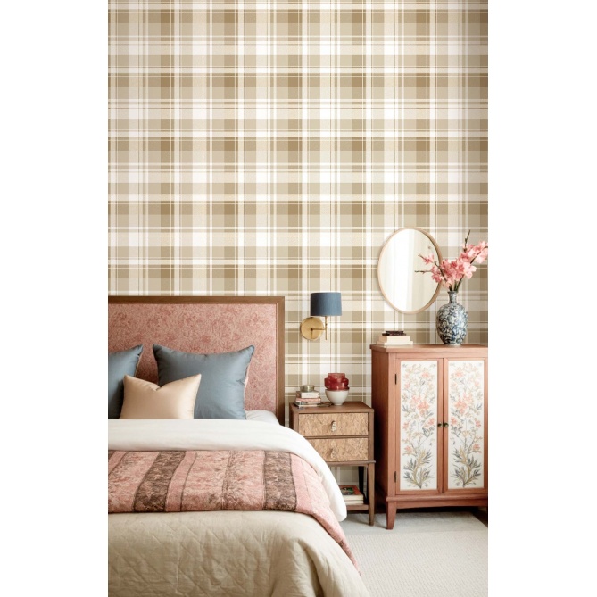Papel pintado cuadros escoceses topo - DUNVIA 01 | MURAKE - 836879