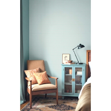 Papel pintado cuadros vichy azul - VICHENA 03 | MURAKE - 836885