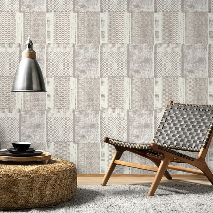 Papel Pintado ETNO MARRÓN/BLANCO - 3