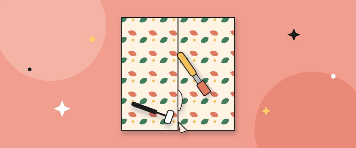 Juntas del papel pintado que se levantan